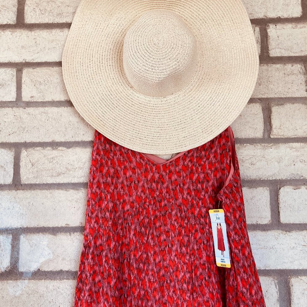 JOIE TEA ROSE COTTON LINED TIERED MAXI SUNDRESS ALL SIZES